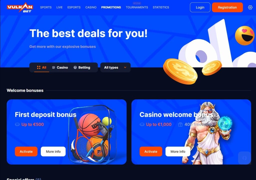 VulkanBet Casino Μπόνους