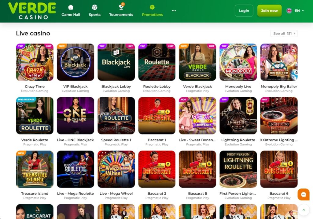 Verde Ζωντανό καζίνο