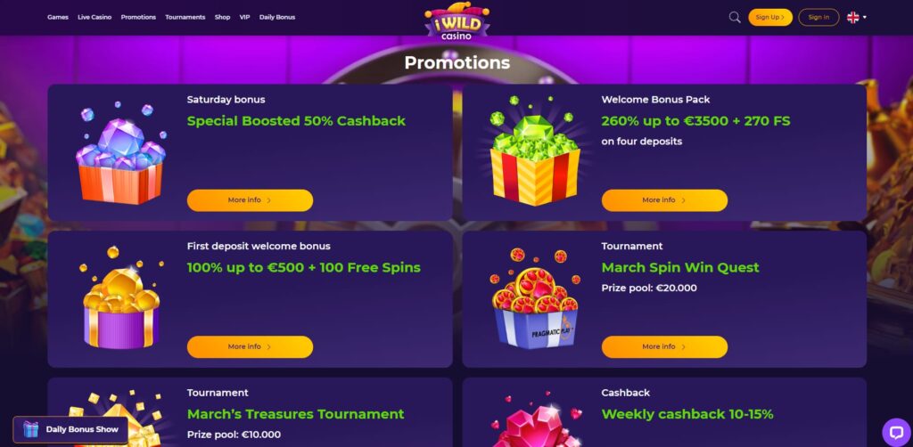 iwild Μπόνους