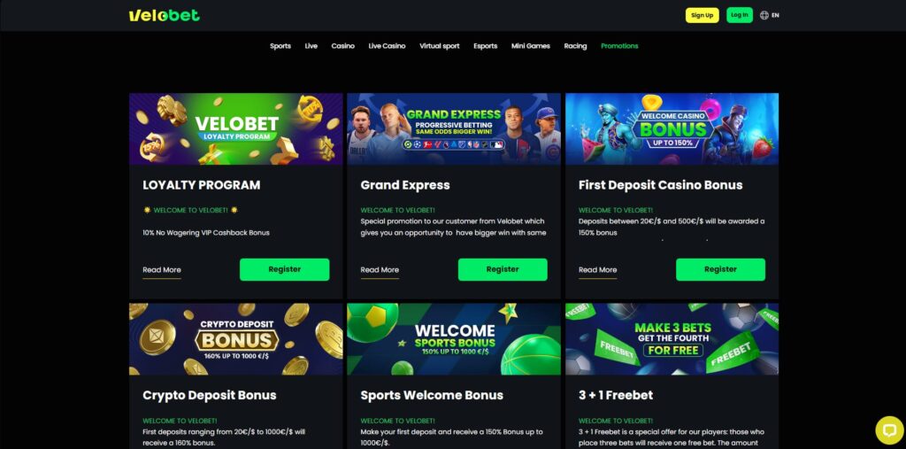 velobet Μπόνους